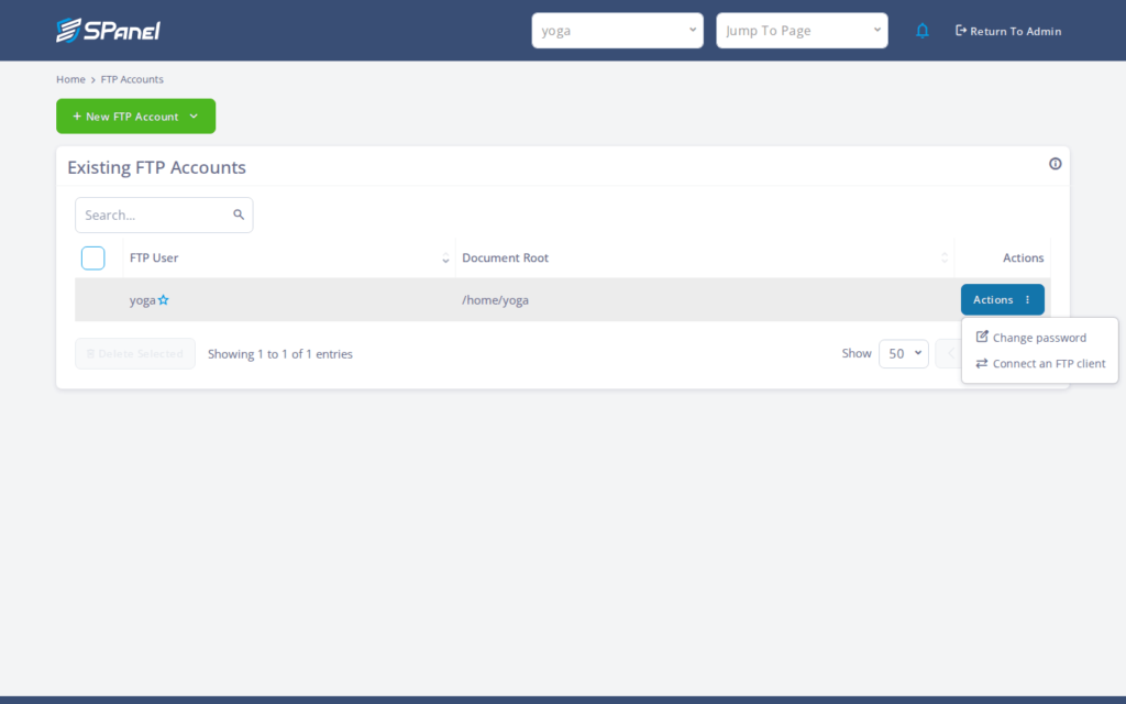 How to Change or Delete an FTP Sub-User in SPanel, Step-by-step