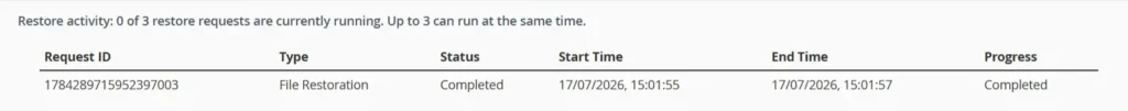 How to Restore Daily Backups in cPanel, Tracking a Restore