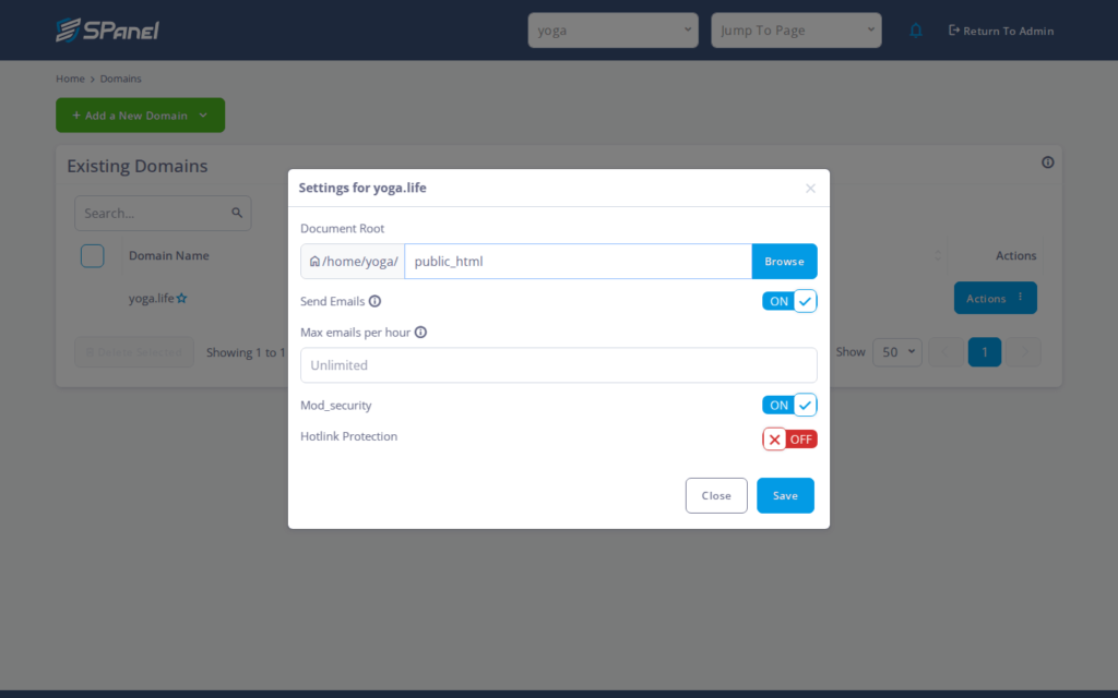 How to Enable Hotlink Protection for a Domain in SPanel, Step-by-step