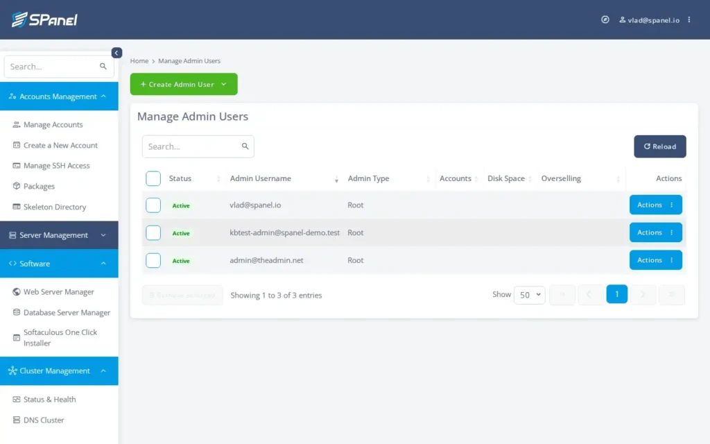 How to Add a Second Admin in SPanel and Limit Exactly Which Pages They Can Access, Step 5: Verify