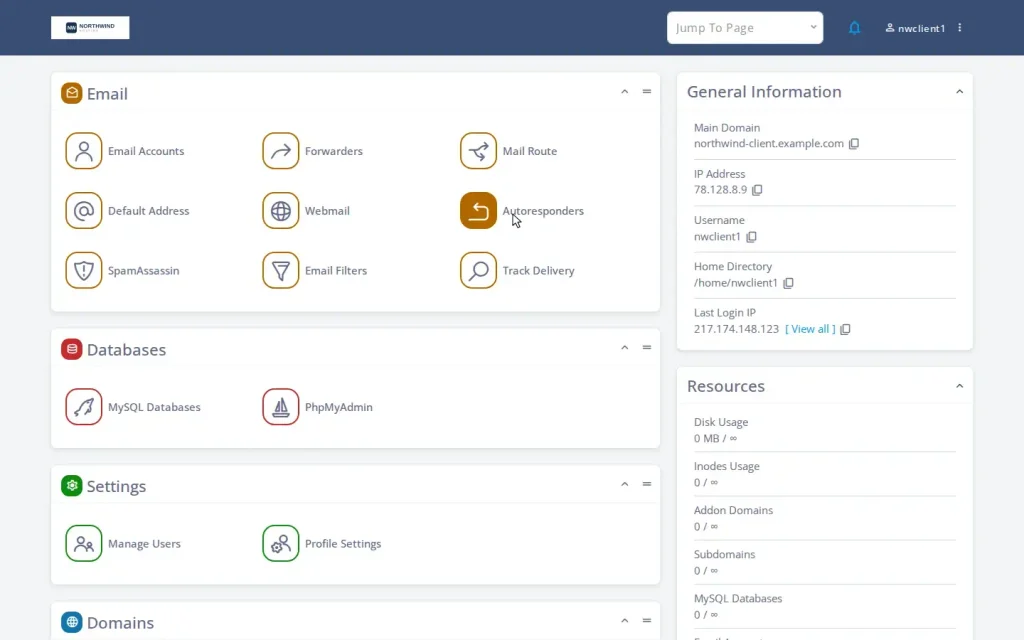What Your Hosting Clients Actually See: A Tour of a Fully Branded SPanel, Demo flow 2