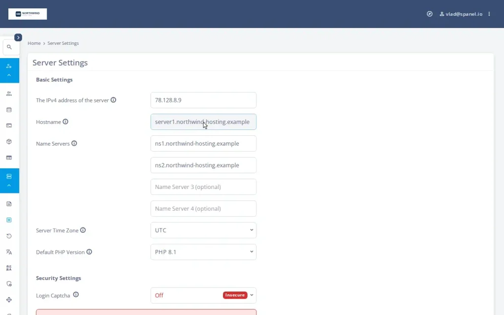 How to Set Up Branded Nameservers and a Branded Hostname on Your SPanel Server, Demo flow: setting a branded hostname and branded nameservers 2