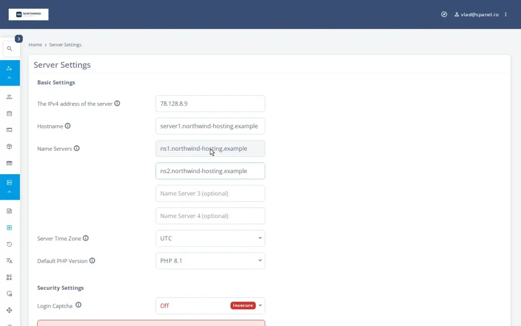 How to Set Up Branded Nameservers and a Branded Hostname on Your SPanel Server, Demo flow: setting a branded hostname and branded nameservers 3