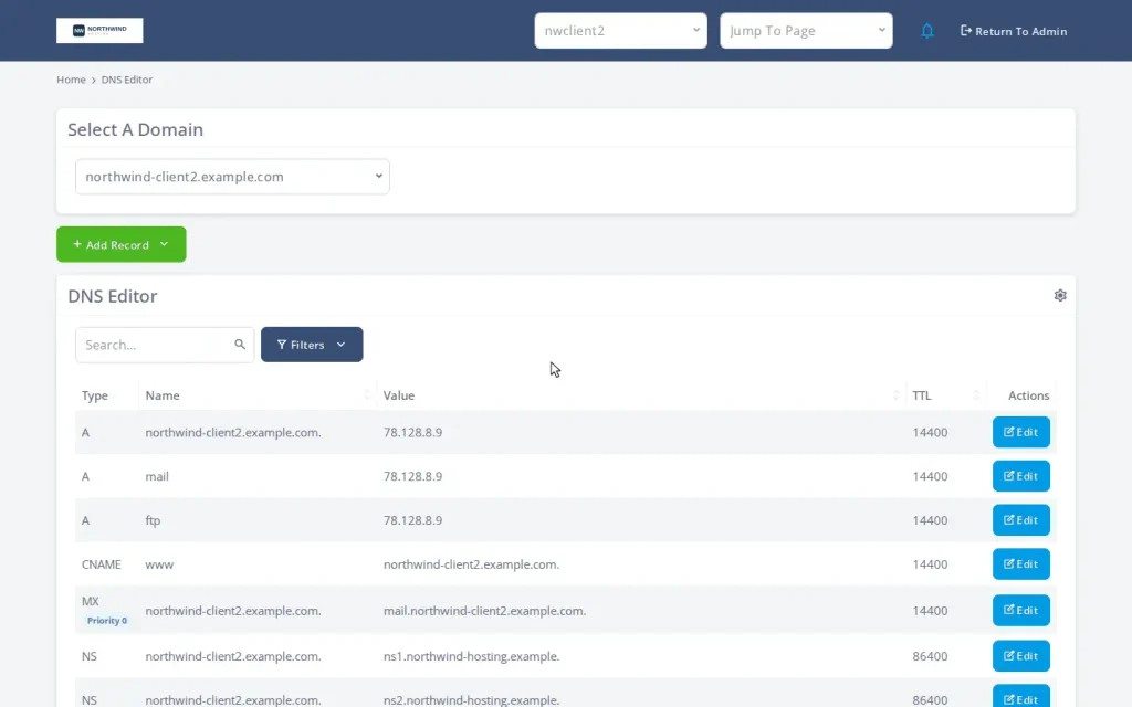 How to Set Up Branded Nameservers and a Branded Hostname on Your SPanel Server, Demo flow: setting a branded hostname and branded nameservers 4