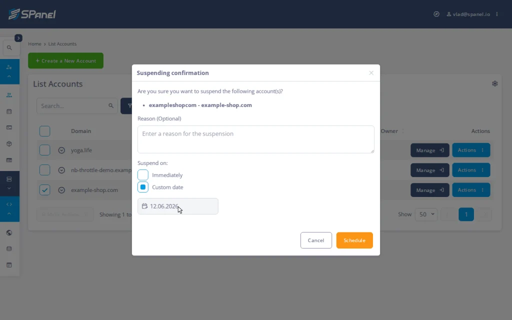 Suspend on a Date, Lift with One Click: Account Lifecycle Tricks for Agencies, Demo flow – scheduling and lifting a suspension 2