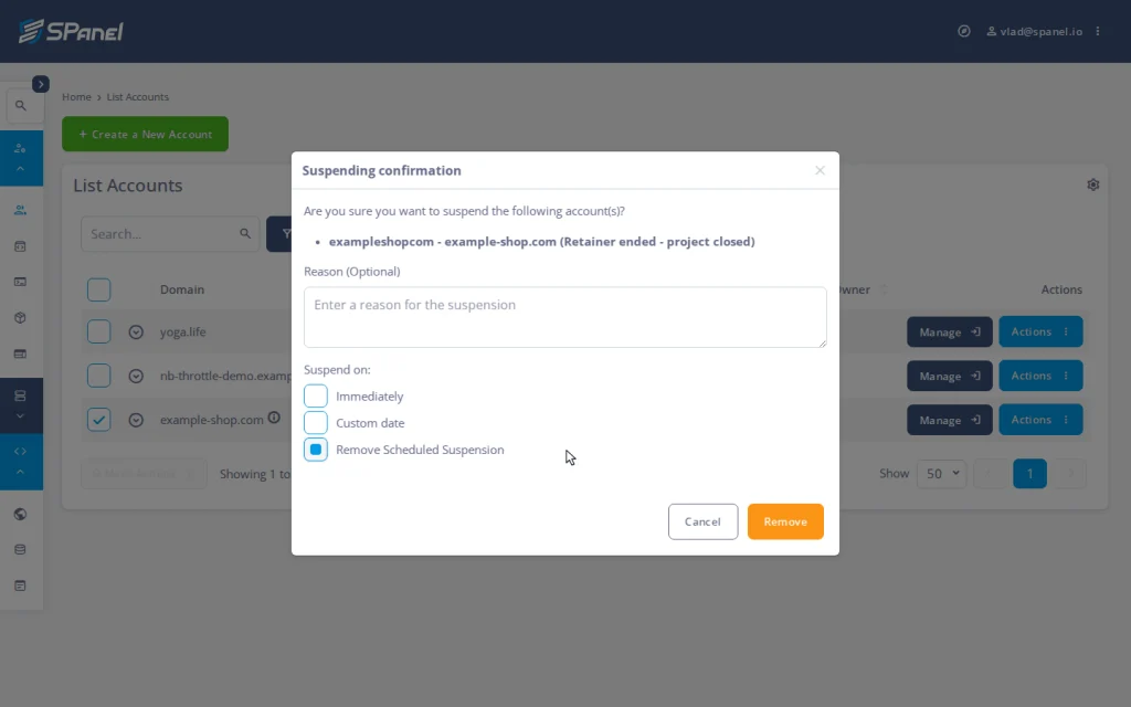Suspend on a Date, Lift with One Click: Account Lifecycle Tricks for Agencies, Demo flow – scheduling and lifting a suspension 4