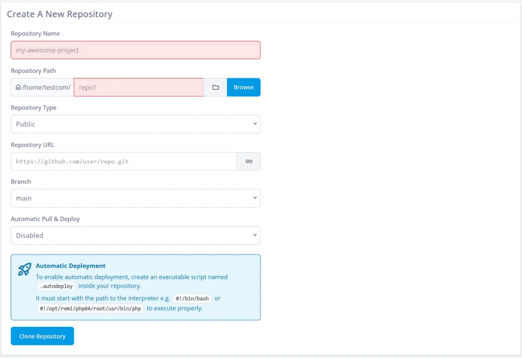 How to Deploy a Website with Git Push: Auto-Deployment in SPanel, Where SPanel Is Different