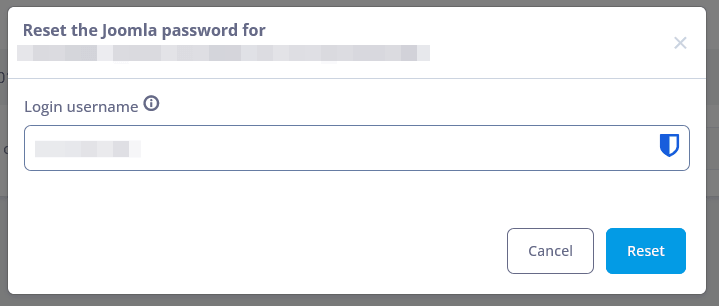 How to Install and Manage Joomla With SPanel’s Joomla Manager, Reset the Joomla administrator password