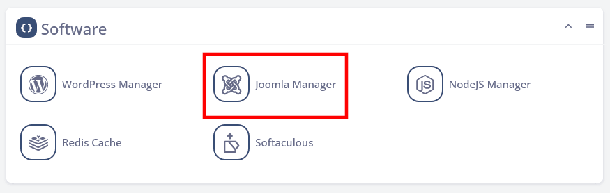 How to Install and Manage Joomla With SPanel’s Joomla Manager, How to Open Joomla Manager